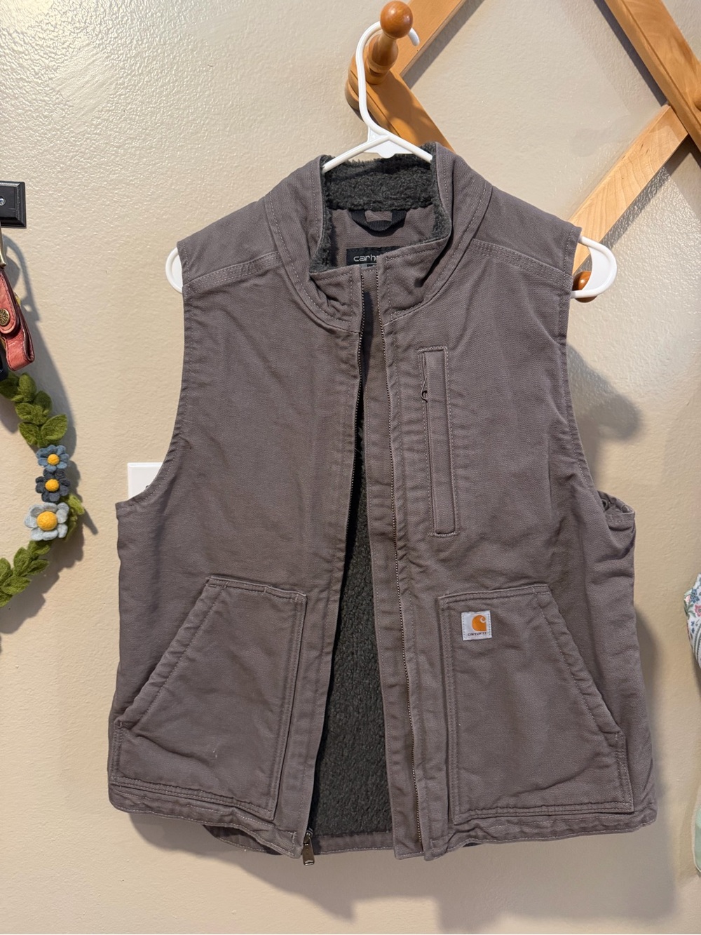 Carhartt Brown Women’s Sherpa-Lined Utility Vest